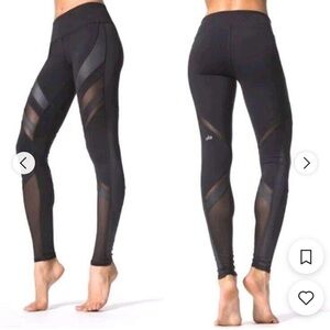 ALO black leggings with mesh details XS